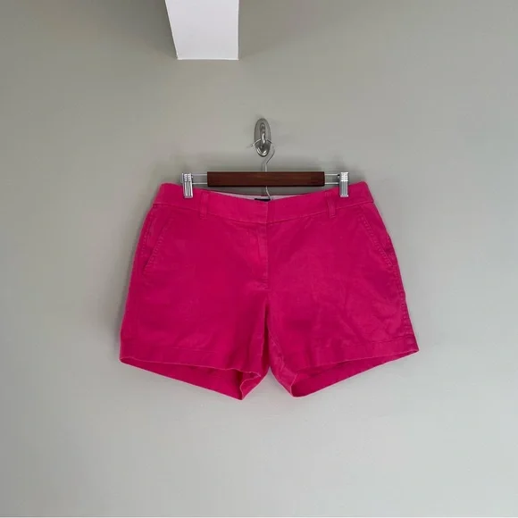 J. CREW Hot Pink Classic Chino Shorts Size 10 - Picture 5 of 9